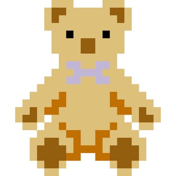 Bear cartoon icon in pixel style vector