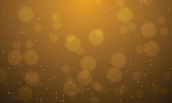 Vector gold confetti and orange bokeh background
