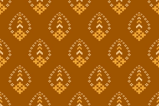 Nature vintages cross stitch traditional ethnic pattern paisley flower Ikat background abstract Aztec African Indonesian Indian seamless pattern for fabric print cloth dress carpet curtains and sarong vector