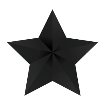 Vector black star shape isolated on white background