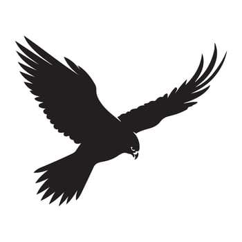 A black Silhouette falcon animal vector