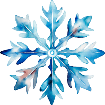 AI generated Christmas watercolor snowflake illustration with unique pattern png
