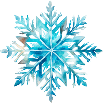 AI generated Christmas watercolor snowflake illustration with unique pattern png