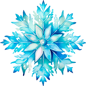 AI generated Christmas watercolor snowflake illustration with unique pattern png