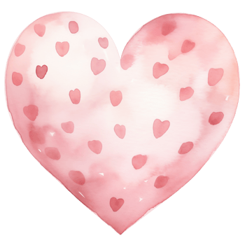 AI generated Pink Pastel Boho Heart and Polka Dots on isolated background. png