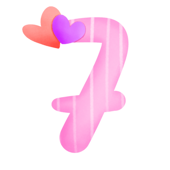 Set of illustrations alphabet A-Z and numbers 0-9, Pink Valentine's Day theme with cute hearts. png