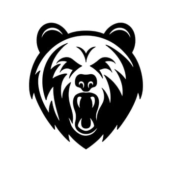 Vector logo bear head mascot isolated on white background Bear icon