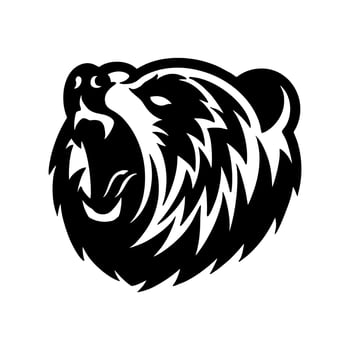 Vector logo bear head mascot isolated on white background Bear icon