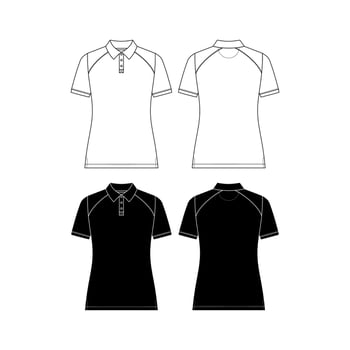 Vector short sleeved T-Shirt fashion CAD, woman round neck dropped shoulder top technical drawing, template, flat, sketch.