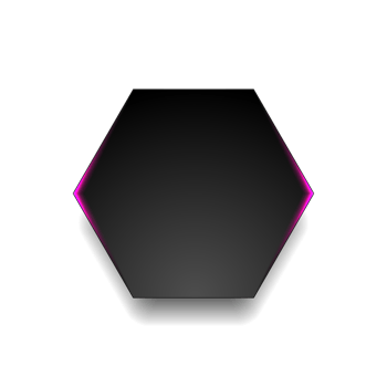 Black hexagon with glowing purple light abstract background png