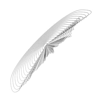 abstract wavy lines element. Flowing particles wave pattern 3D curve halftone. Element Vector in the concept of technology, science, and modern