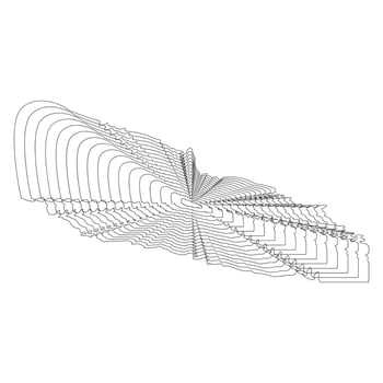 abstract wavy lines element. Flowing particles wave pattern 3D curve halftone. Element Vector in the concept of technology, science, and modern