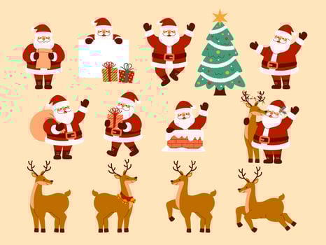 Christmas Santa Claus Elements Collection vector