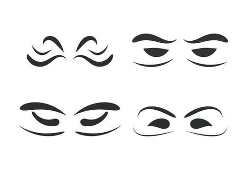 Vector Outline eye icons. Open and closed eyes