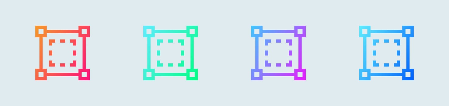 Area line icon in gradient colors. Size signs vector illustration.