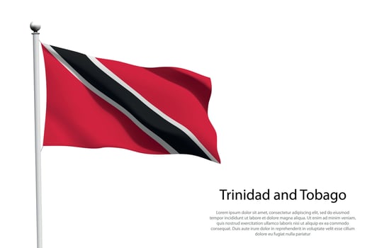 National flag Trinidad and Tobago waving on white background vector