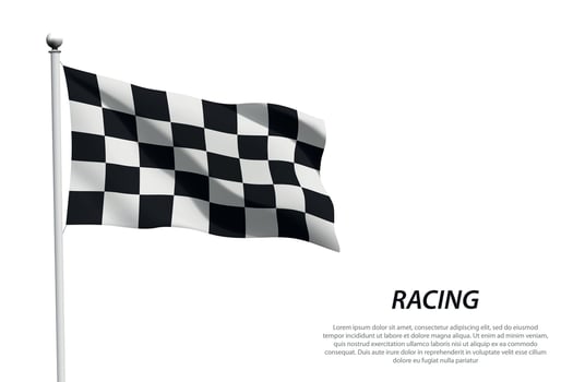 Checkered wave flag for racing background vector