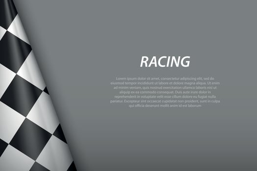 Checkered wave flag for racing background vector
