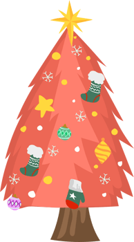 Christmas tree illustration on transparent background. png