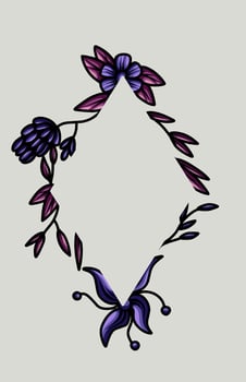 an invitation card design with a floral motif vector