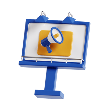3d billboard with transparent background, marketing and advertising png