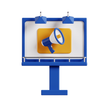 3d billboard with transparent background, marketing and advertising png