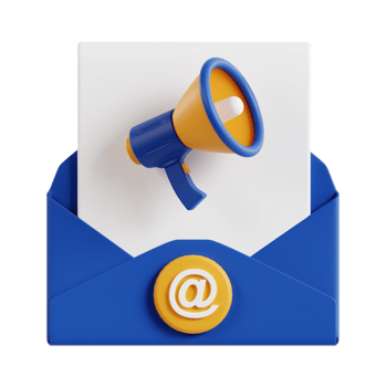 3d email marketing with transparent background, marketing and advertising png
