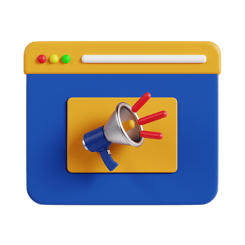 3d online marketing with transparent background, marketing and advertising png