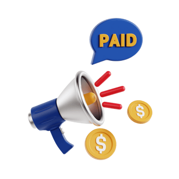 3d paid promote with transparent background, marketing and advertising png