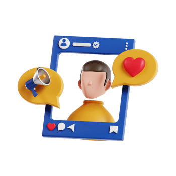 3d social media influencer with transparent background, marketing and advertising png
