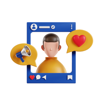 3d social media influencer with transparent background, marketing and advertising png