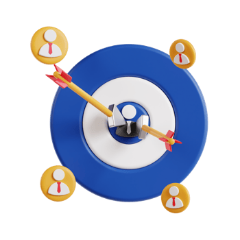 3d target audience with transparent background, marketing and advertising png