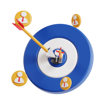 3d target audience with transparent background, marketing and advertising png