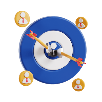 3d target audience with transparent background, marketing and advertising png
