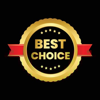 vector best choice golden label badge and glossy metal
