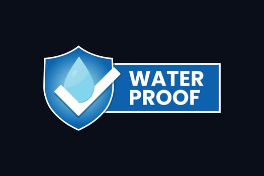 vector water proof on dust background flat blue vector icon