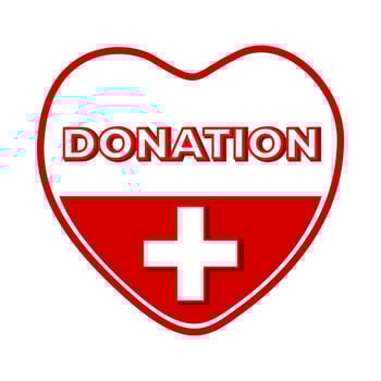 Blood Donation Logo. Heart representing blood bag. World Blood Day concept vector