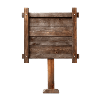 AI generated Wooden Signage Board Isolated on Transparent Background png