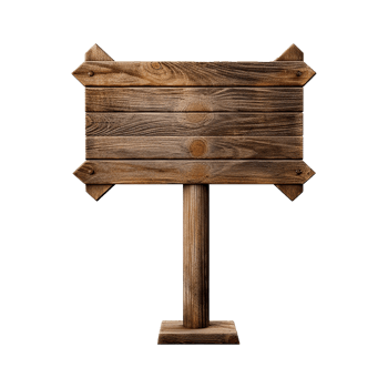 AI generated Wooden Signage Board Isolated on Transparent Background png