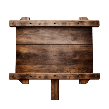AI generated Wooden Signage Board Isolated on Transparent Background png