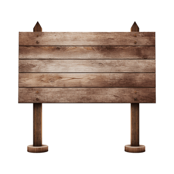 AI generated Wooden Signage Board Isolated on Transparent Background png