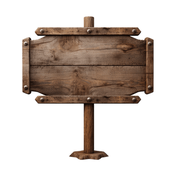 AI generated Wooden Signage Board Isolated on Transparent Background png
