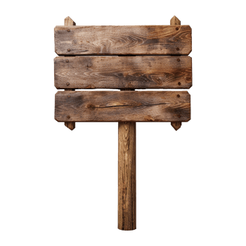 AI generated Wooden Signage Board Isolated on Transparent Background png