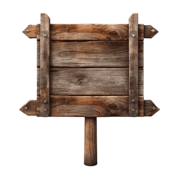 AI generated Wooden Signage Board Isolated on Transparent Background png