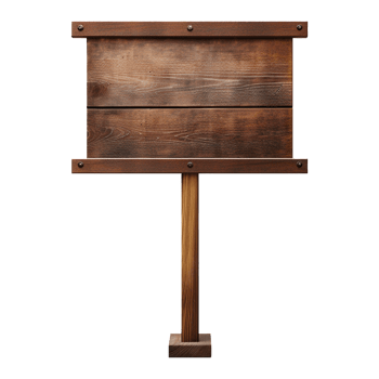 AI generated Wooden Signage Board Isolated on Transparent Background png