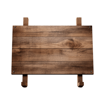 AI generated Wooden Signage Board Isolated on Transparent Background png