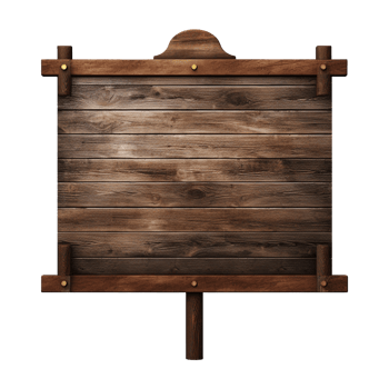 AI generated Wooden Signage Board Isolated on Transparent Background png