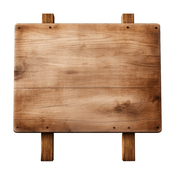 AI generated Wooden Signage Board Isolated on Transparent Background png