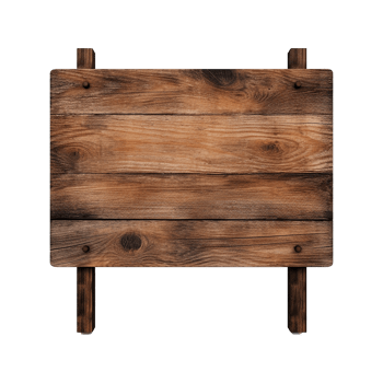 AI generated Wooden Signage Board Isolated on Transparent Background png
