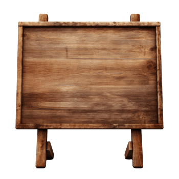 AI generated Wooden Signage Board Isolated on Transparent Background png